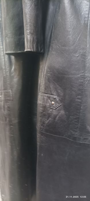 КЛАСИЧЕСКИ КОЖЕН ТРЕНЧ-КОУТ- висококачествена естествена кожа, 40 р-р