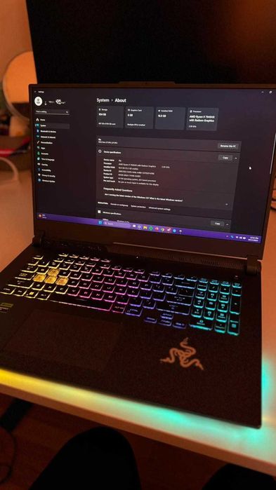 Laptop Gaming ASUS ROG Strix G17 G, AMD Ryzen 9, NVIDIA RTX 4050