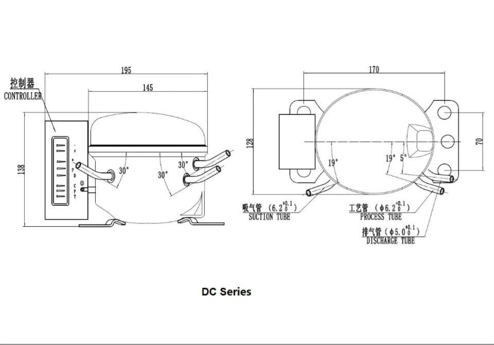 Motor compresor frigider auto 12/24v