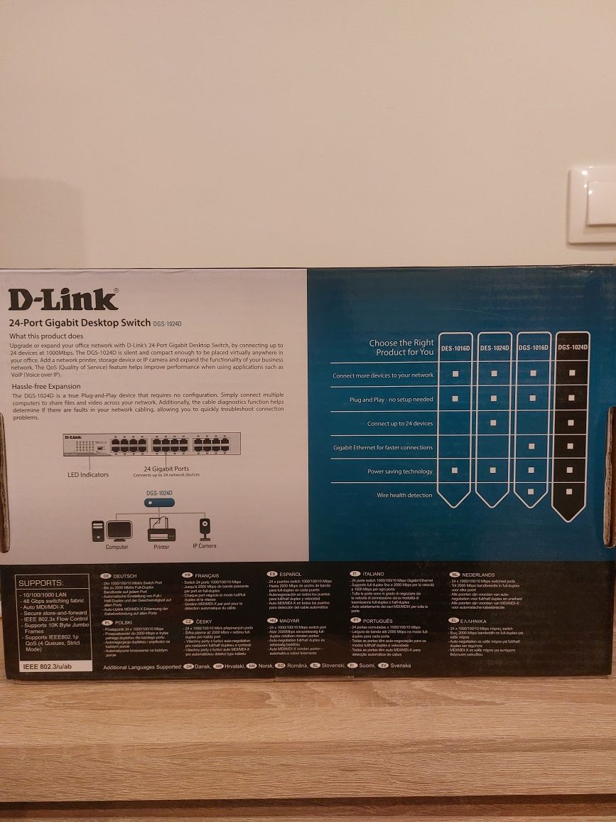 Суич D-Link DGS-1024D, 1000Mbps, 24Port