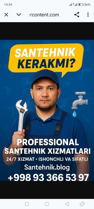 Santexnik/Сантехник хизмати  24 /7 Toshkent