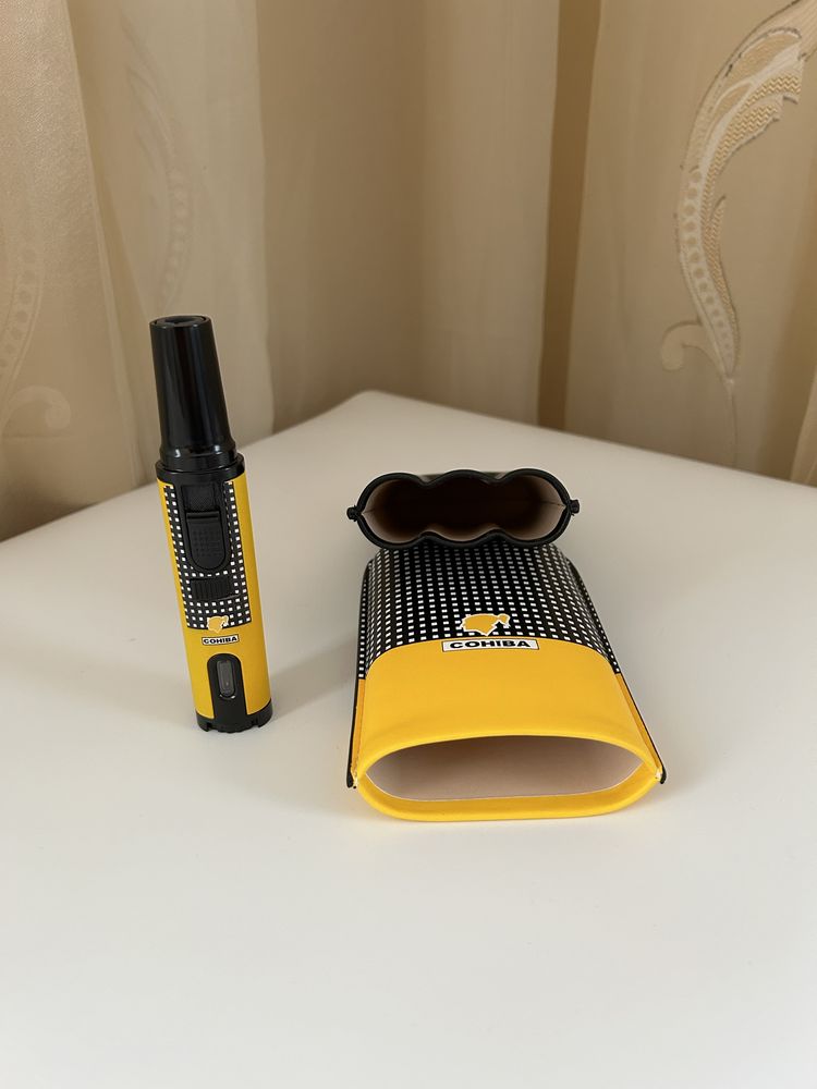 Комплект Cohiba – Калъф за Пури и Метална Запалка