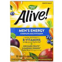 Мультивитамины для мужчин, Nature's Way, Alive! 50 таблеток