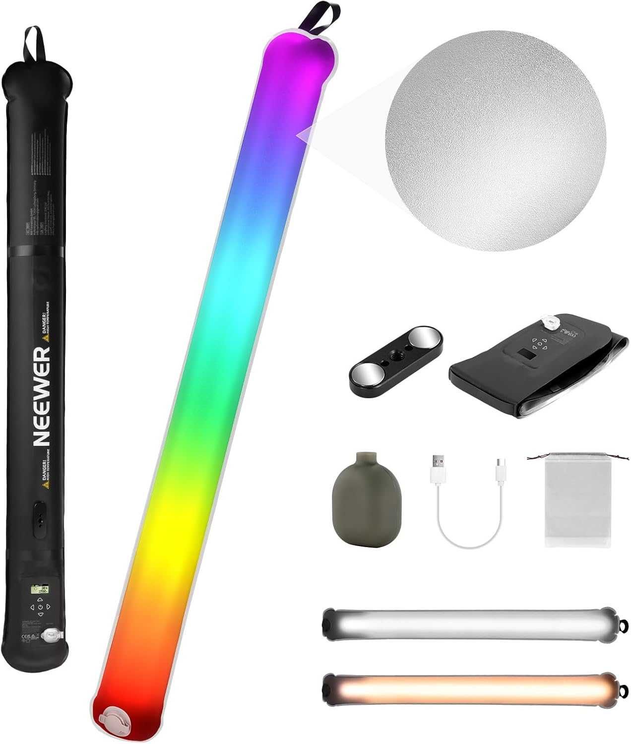 Neewer BASICS 30W Ръчна RGB филър лампа 90см, надуваема, 5000mAh-GC30C