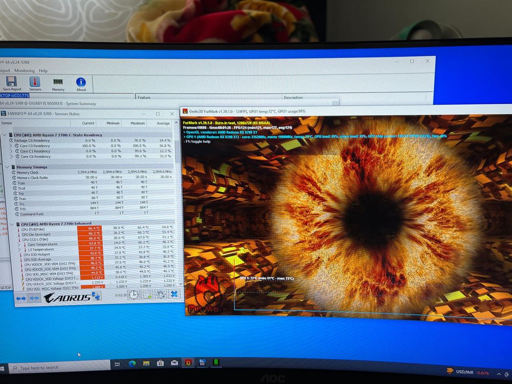 Pc ryzen 7700, 32gb ddr5 6000mhz, rx 6700xt