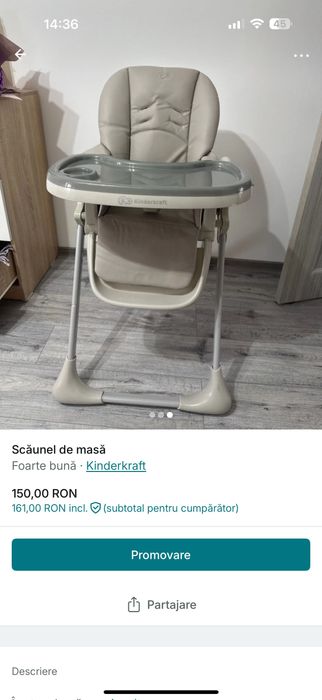 Scăunel de masă  pentru copiii