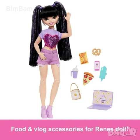 Оригинална кукла Barbie Dream Besties - Renee с 11 видео аксесоара