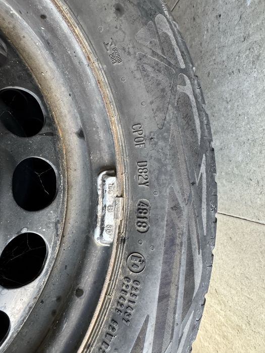 Jante tablă cu anvelope continental vw/skoda/seat R16