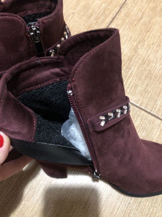 Ghete femei burgundy marime 37