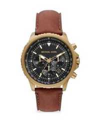 Мъжки часовник Michael Kors Cortlandt Chronograph Brown Leather Watch