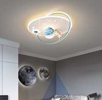 Детска LED лампа синя планета с дистанционно