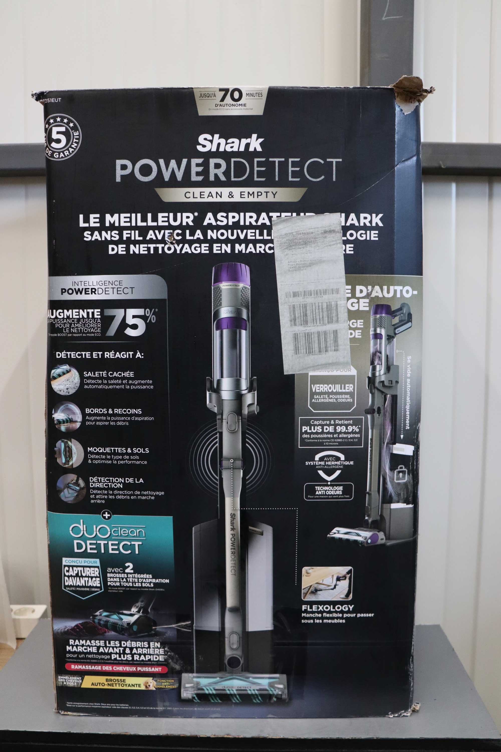 Безжична прахосмукачка Shark, HEPA филтър, PowerDetect Clean & Empty
