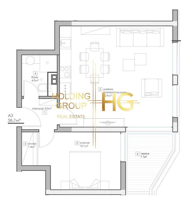 Продава се Двустаен апартамент в к.к. Св.Св. Константин и Елена - 67 кв.м за 1821 €/кв.м - Снимка #1