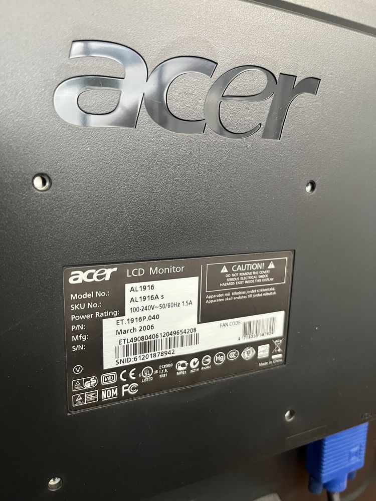 Монитор LCD ACER AL1916 19”