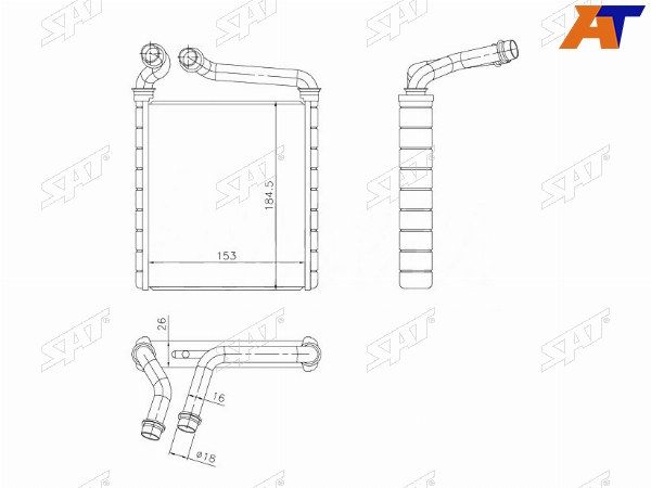 Радиатор отопителя салона Skoda Superb