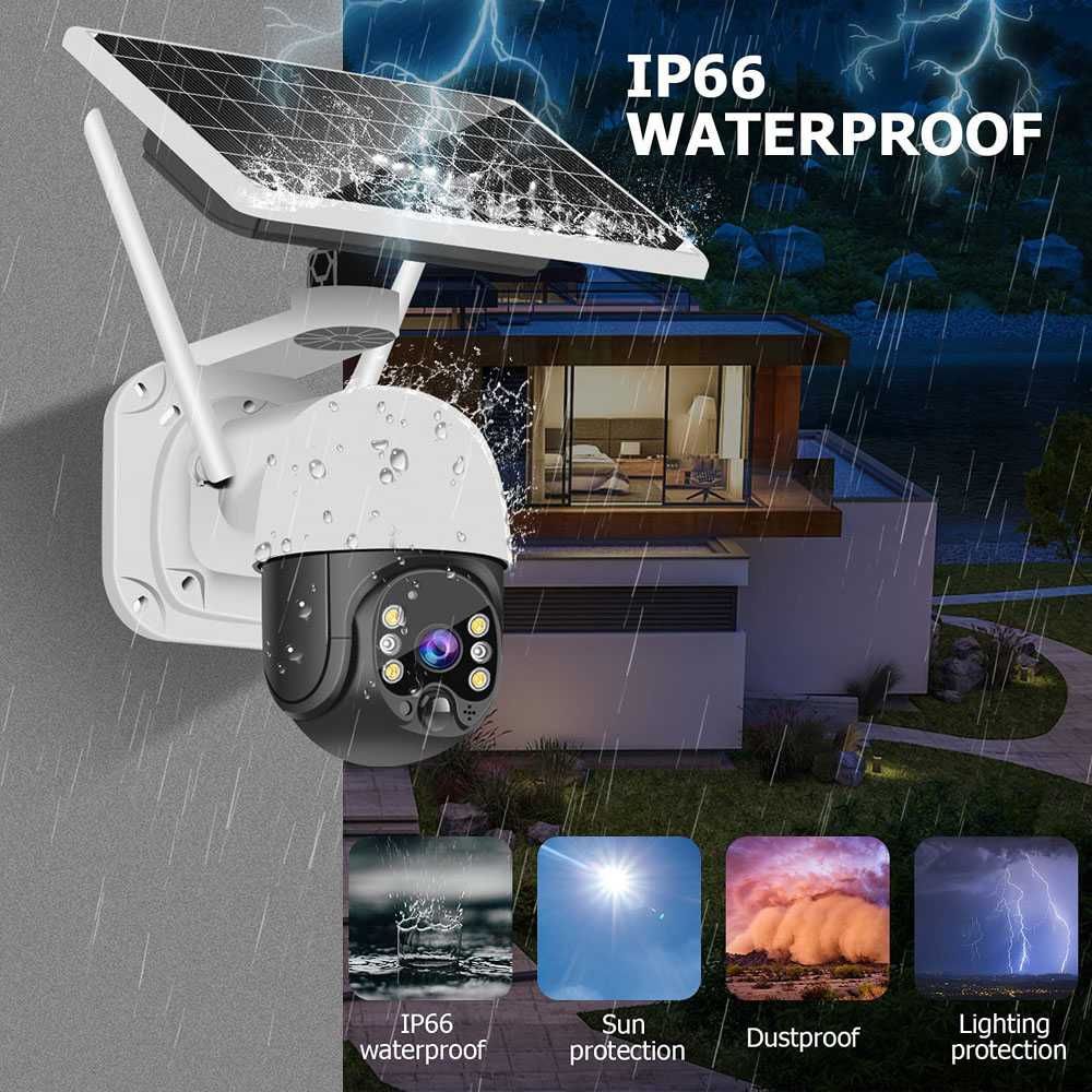 Camera de supraveghere cu panou solar Wi-Fi  PTZ cu acumulatori ICSEE