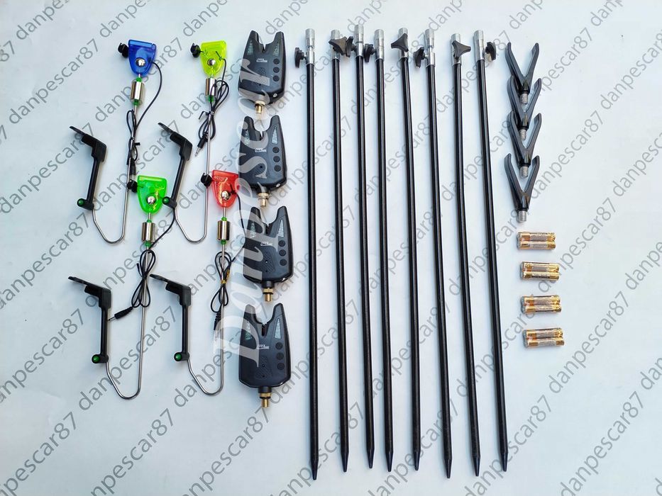 SET 4 Avertizori FL JY75 CU 4 Swingeer MKM2 cu iluminare si 8 Tije