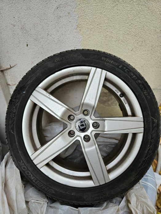 Jante aliaj 17 inch cu anvelope iarna Hankook 5 x 108 Ford Peugeot