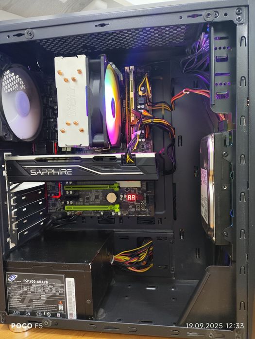 Мощный игровой компьютер (кейс) 6/12, 24gb, NVME, HDD 1tb, RX 570