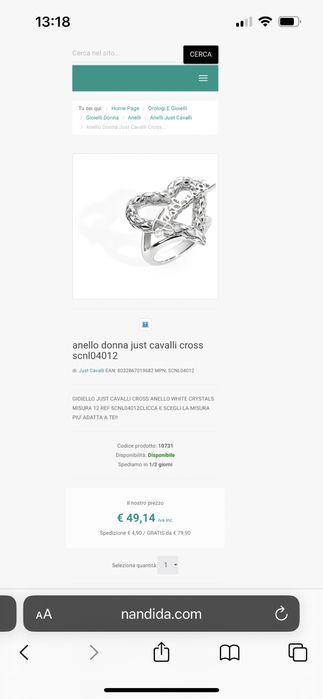 Vand inel Just Cavalli masura 17 (diametru 1.7cm)