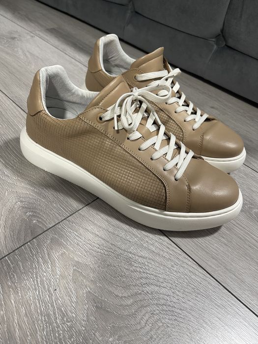 Sneakers bej piele naturala BIGOTTI