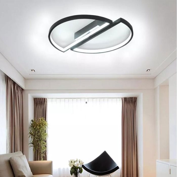 Lustra LED Diones cu Telecomanda, 64W, Metalic, 3000K/4000K/6000K, Neg