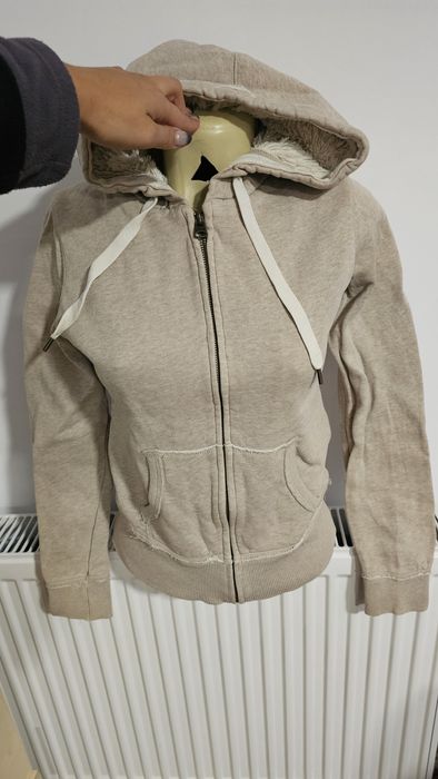 Hanorac crem, imblanit interior, H&M, S