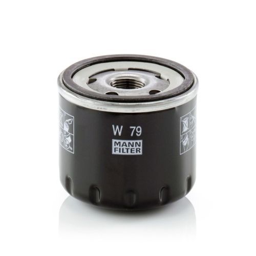 Filtru ulei Mann-Filter W79 Dacia Logan 202012, Logan II 20, Sandero 20 si Sandero II, Lodgy, Duster motorizari 1.5 dci Euro 5, E5, Clio 3, Cube, Espace, Fluence, Kangoo, Laguna, Master, Megane, Qashqai,