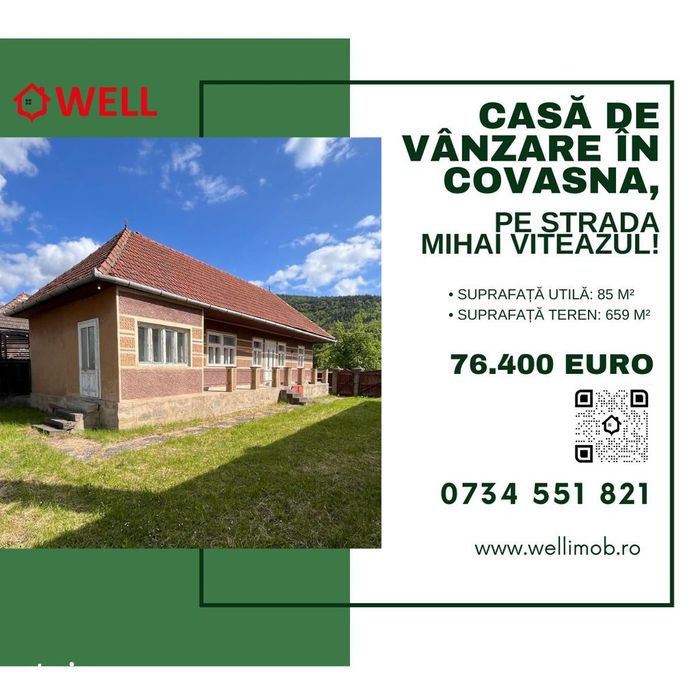 Casă de vânzare în Covasna, pe strada Mihai Viteazul!