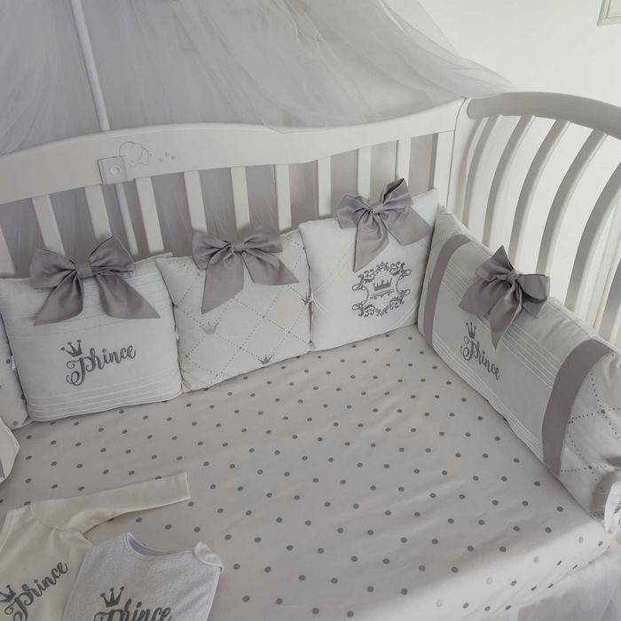 Бебешки спален комплект с обиколник за кошара 60/120 + подарък