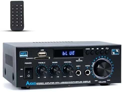 Нов 300W Bluetooth Усилвател Стерео Ресивър Караоке USB FM SD RCA
