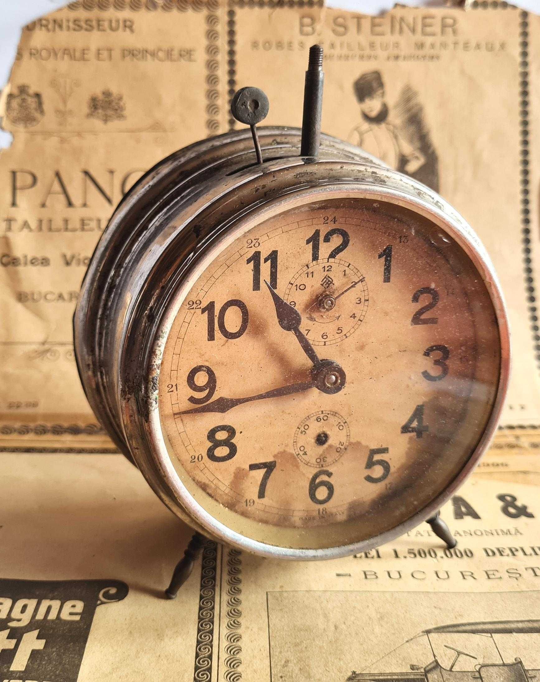 ceas deșteptător anii 30, defect, pt decor sau restaurare