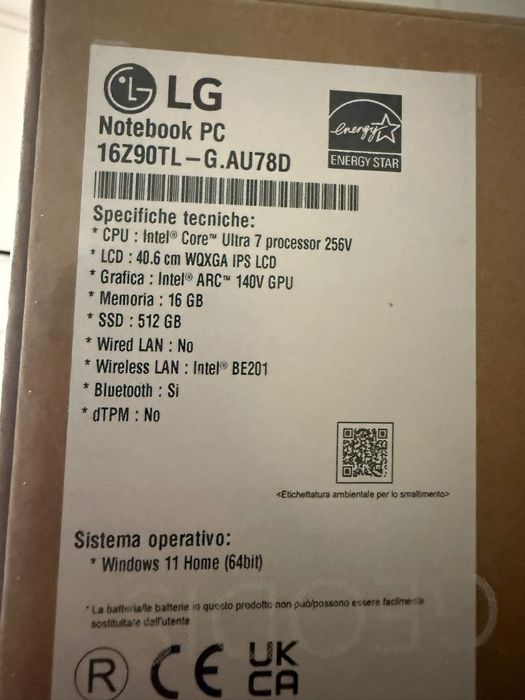 Laptop LG Gram, Ultra 7, 16GB/512GB, Win 11, 1.2kg, Sigilat