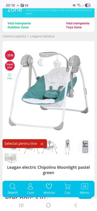 Vand 2 leagane unul roz si unul alastru pentru bebe de la 0 luni