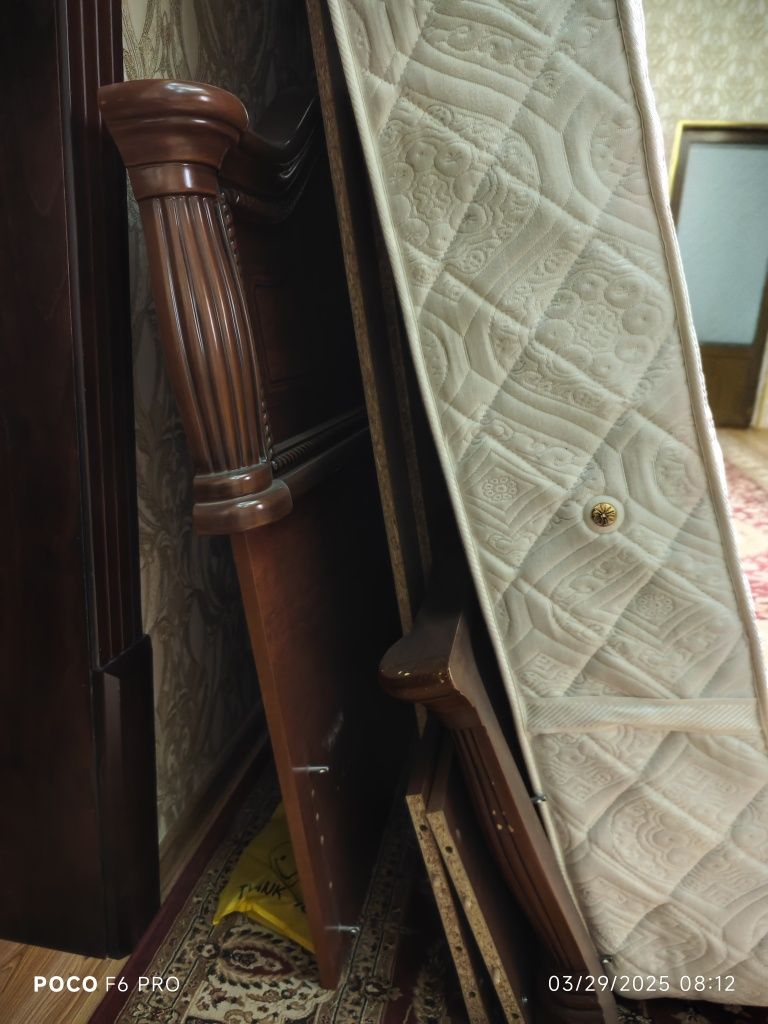 Ikki kishilik yotoq +trimo +matras +chester, двуспальная кровать + 4