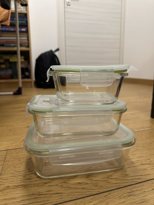 Set 3 caserole din sticla