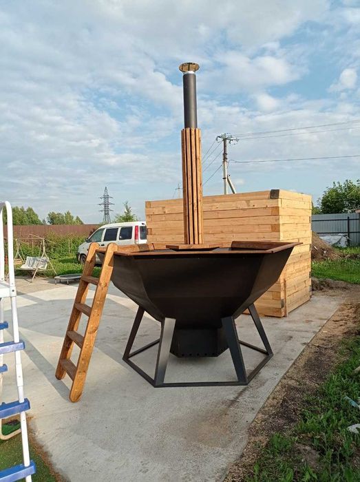 Банный чан "Чан Чаныч" большой для 8 человек (печь с водяным контуром)