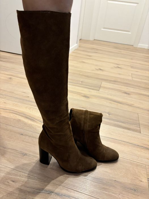 Cizme piele naturala intoarsa Zara 37