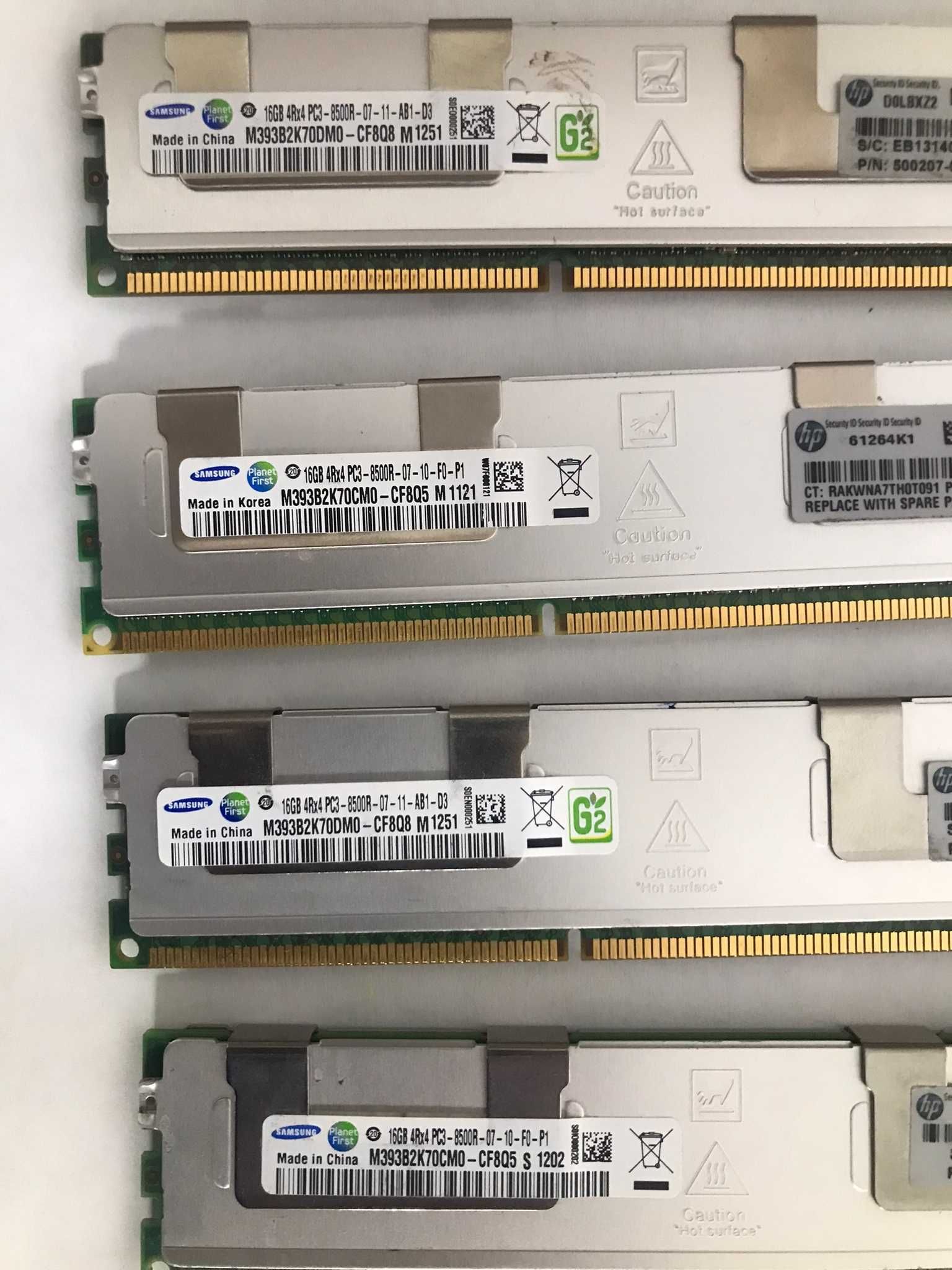 4 X 16GB DDR3 1066 ECC Registered RDIMM PC3-8500R SERVER Memorie Ram