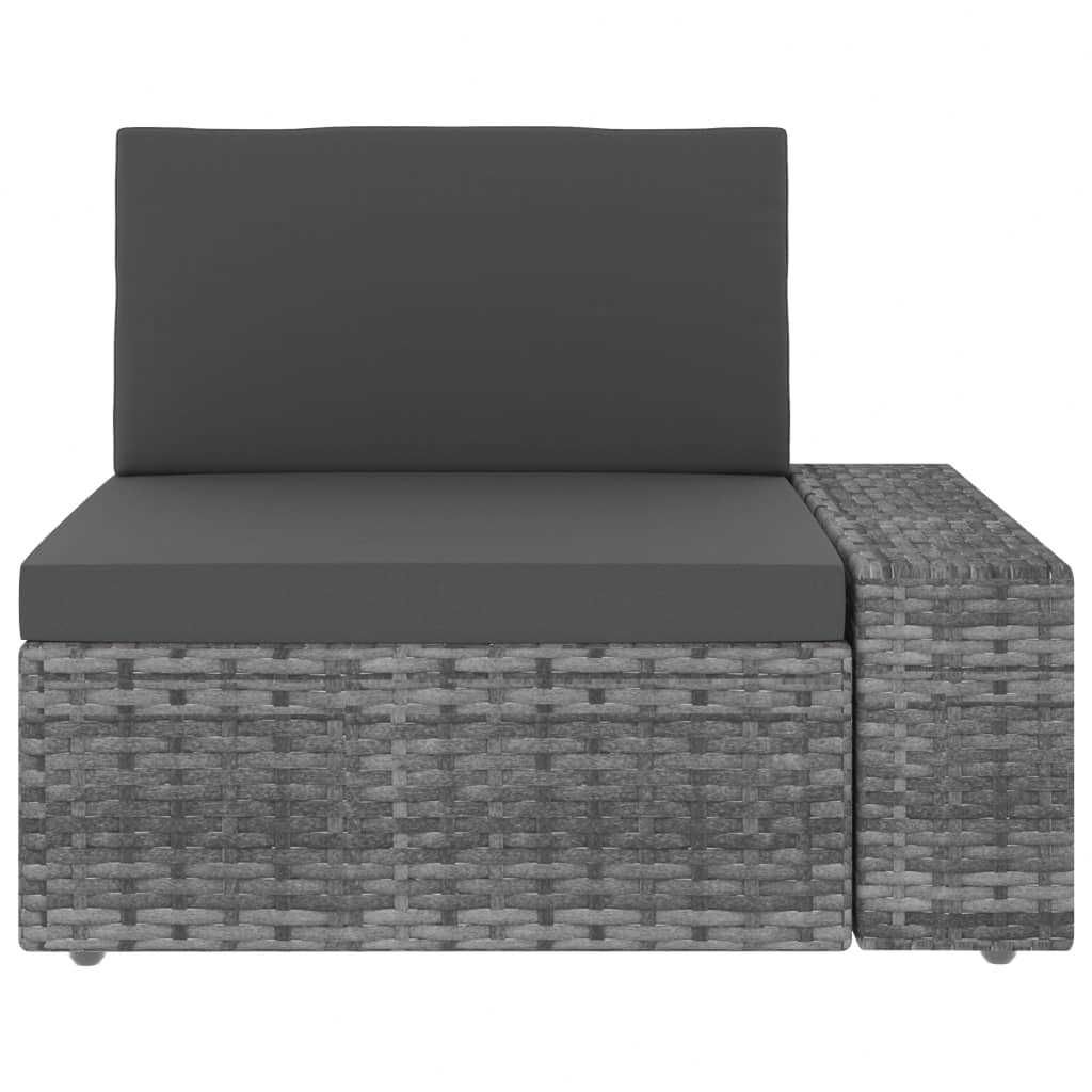 Set mobilier de gradina/terasa 2x canapea 7 piese Gri Ratan COMO
