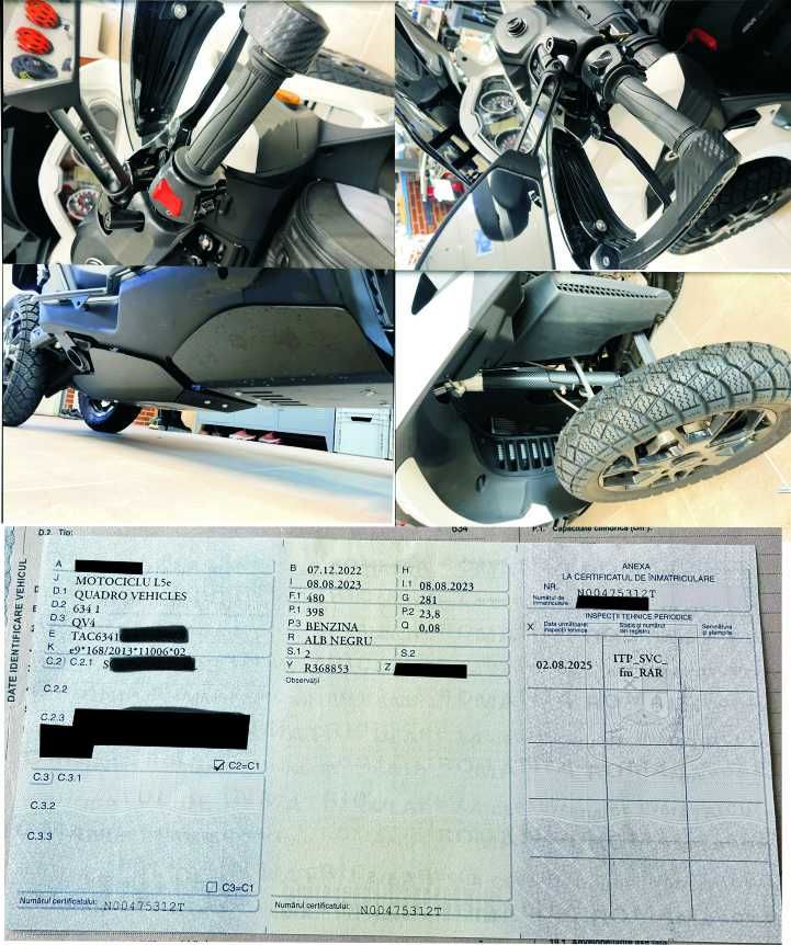 Quadro Qooder qv4 400cmc, Piaggio MP3,  Yamaha Tricity