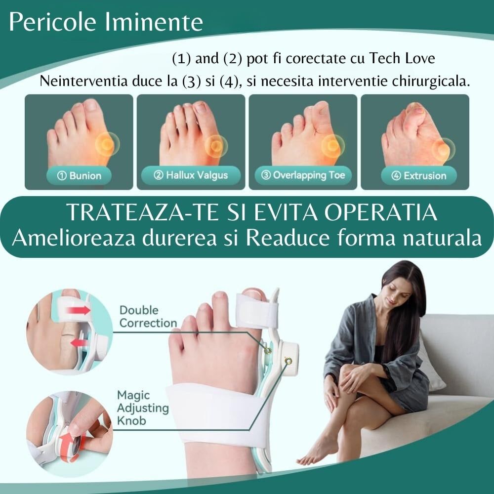 Corector Monturi Dublu pentru Tratarea Hallux Valgus