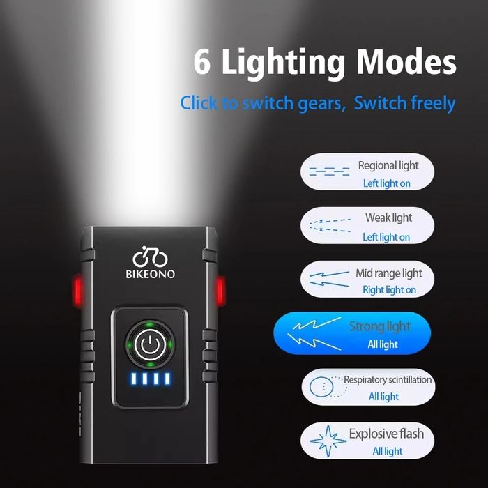 Lumina bicicleta far puternic pe led 1000 lumeni acumulator 1200 Mah