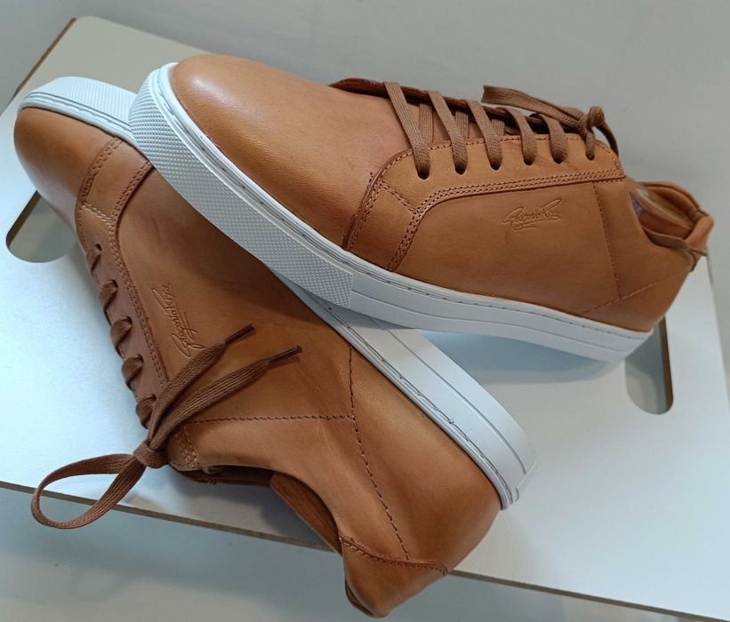 Pantofi sport casual 45.5 46 lucrati manual G. Rizo NOI piele naturala