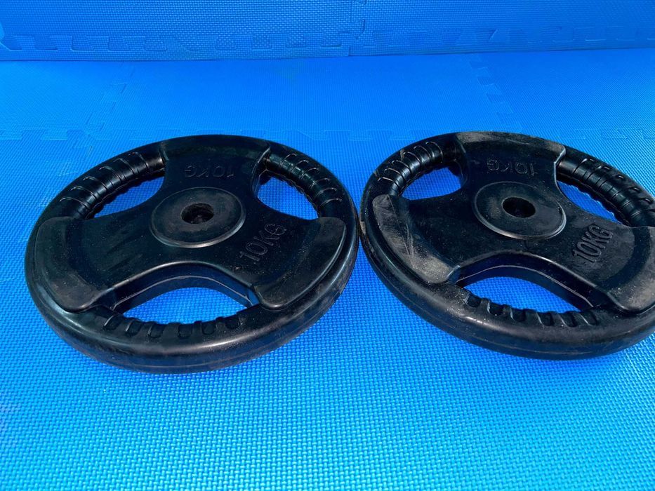 Set discuri din fontă cauciucate cu grip 20 Kg (2X10) 30/31mm