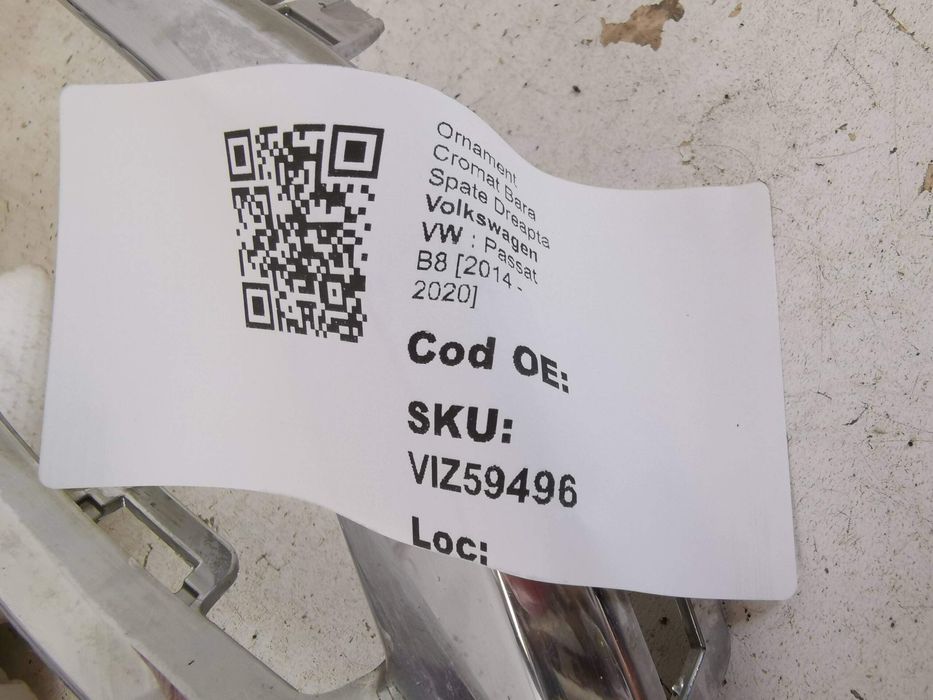 Хромиран Орнамент Задна Броня Дясна Страна Фолксваген / Volkswagen VW