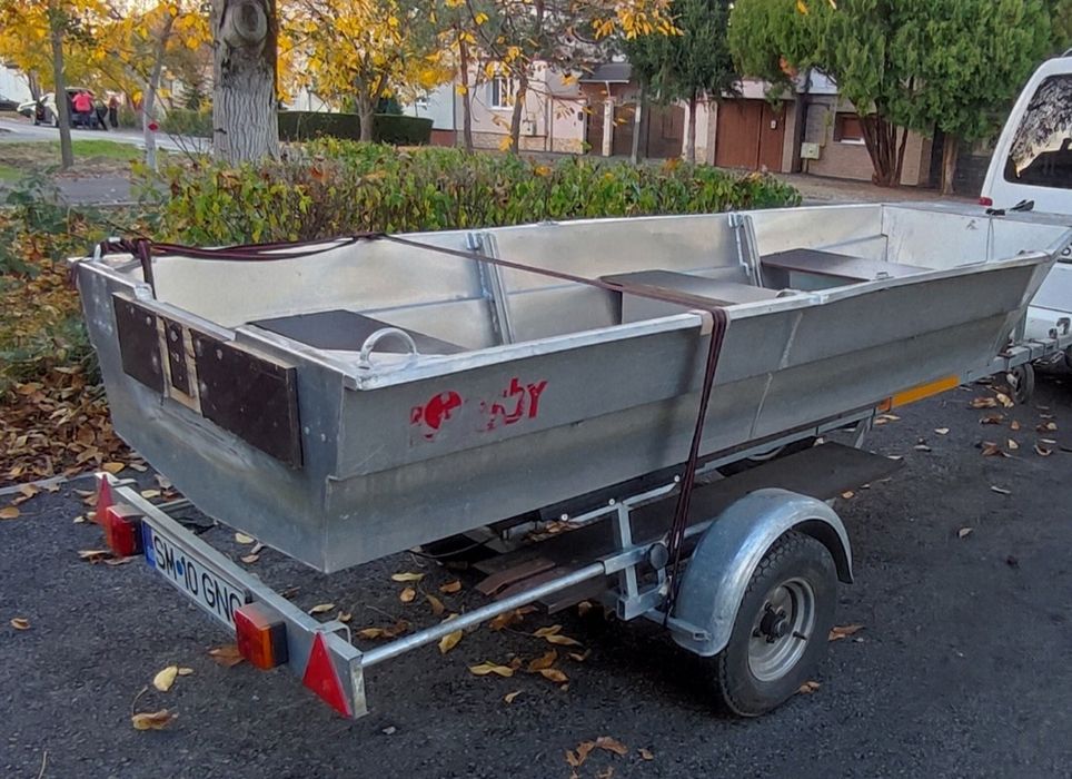 Barca aluminiu 3.55m + trailer