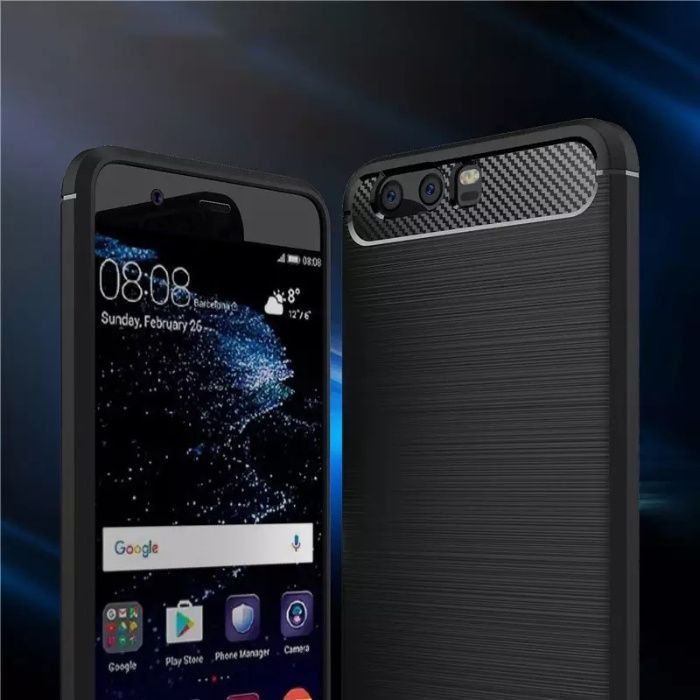 Husa cu textura de carbon pt. Huawei P10 plus , Honor 8, Honor 9