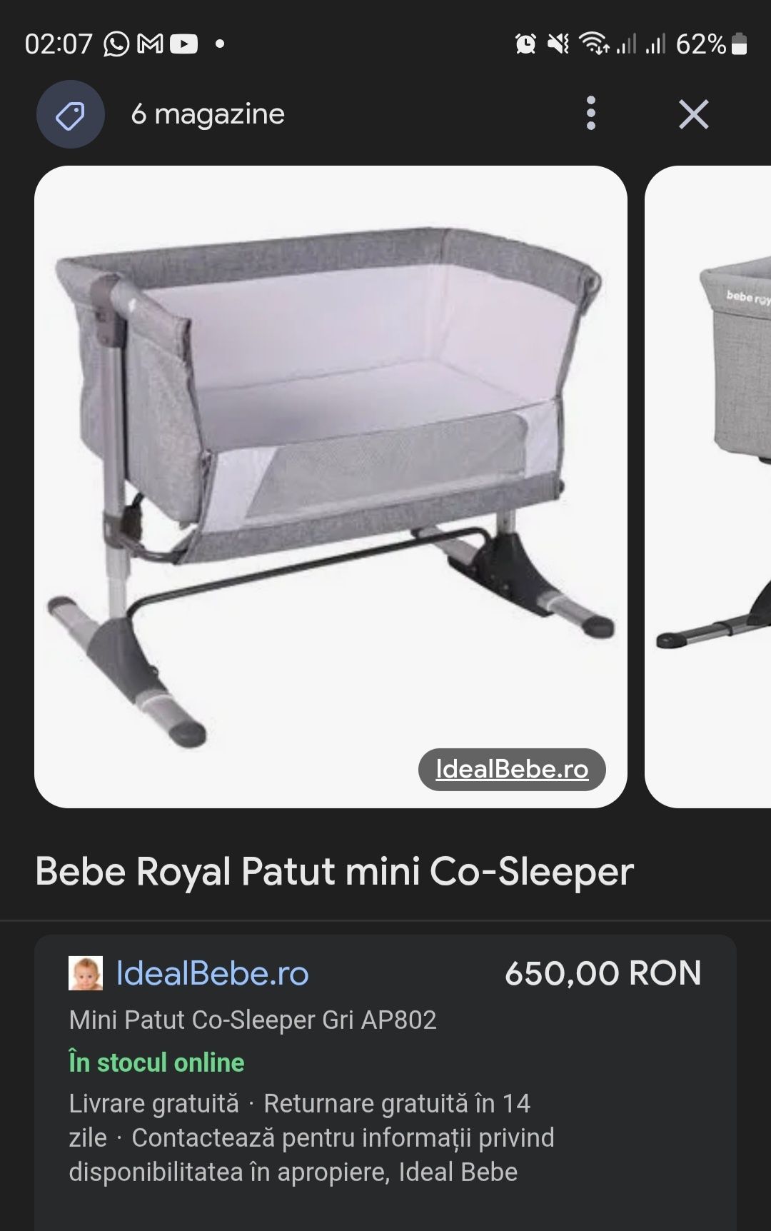 Patut bebeluș co-sleeping + perna antireflux