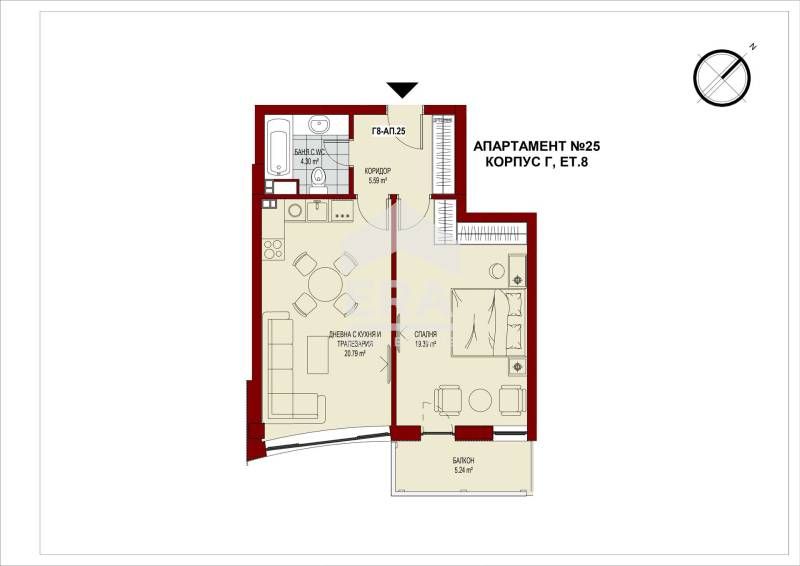 Продава се Двустаен апартамент в София, Център - 75 кв.м за 2483 €/кв.м - Снимка #6